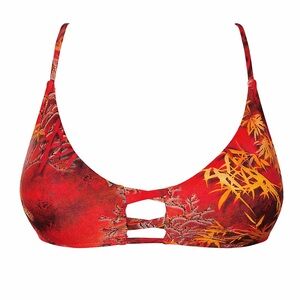 🔥🌴 Fiery tropical-print bikini top by Colloyes | SIZE MEDIUM